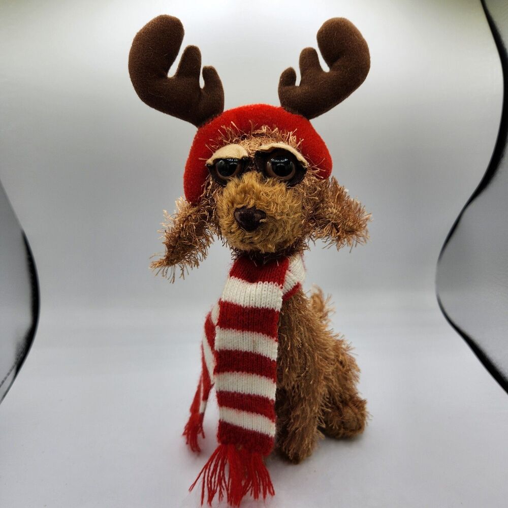 American Greetings Twisted Whiskers Christmas Chihuahua Reindeer Plush 10"